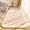 Alfombra Habitación Mesita de Noche Manta Simple Imitación Cachemir Sala de Estar Manta Sofá Mesa de Café Ventana Abuhardillada Esterilla Hogar Larga Gruesa Rayas