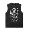 Camiseta sin mangas lavada de marca de marea circundante de regreso a la guerra con cinco hechizos de iluminación de verano