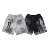 Hellstar Transfronteiriço Marca Tendência Europeia e Americana Verão Casual Esportivo Unissex Shorts Lavados Calças de Cinco Pontos