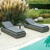 Sofá de Ocio Nórdico Silla de Mimbre para Restaurante al Aire Libre Cama de Hotel Club Sofá Silla para Patio de Villa Casa de Campo