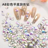 Diamante con forma de color AB transfronterizo, destello de caballo, ojo de caballo, gota de agua, diamante de fondo plano, broca para uñas, broca mezclada, joyería para uñas al por mayor