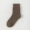 Calcetines Grues de Invierno con Forro de Felpa Personalizados para Hombre, Color Sólido, Estilo de Negocios Moderno, Cálidos, Resistentes al Frío, de Felpa de Caña Media, Antibacterianos, Resistentes al Olor