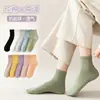 Calcetines Deportivos de Color Sólido para Mujer al por Mayor en Zhuji, Calcetines Cortos de Primavera y Verano, Calcetines Dopamina Delgados, Calcetines Cortos de Colores Caramelo