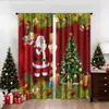 Cortinas com Estampa Digital de Cena de Neve Quente de Natal Transfronteiriça Decoração de Janela de Casa Cozinha Café Cortinas de Janela