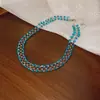 Japón Corea Venta Caliente Exquisito Collar de Doble Capa con Cuentas de Vidrio Sentido de Diseño Nicho Cadena para Clavícula de Moda Individual Tendencia Collar