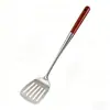 Espátula de acero inoxidable 304 para cocinar en casa, mango de madera extendido, juego de cuatro artículos: espátula para cocinar, cuchara para sopa, colador y espátula para freír