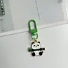 Chaveiro de panda de liga de desenho animado para atacado, pingente pequeno, folha de bambu, fecho de mola, pequeno acessório, pingente para bolsa