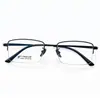 Armazón de Gafas Retro de Negocios Ultraligero con Patas de Gran Muralla Marco de Titanio Medio Aro Moda Artística Armazón de Gafas de Alta Calidad para Hombres Gafas Danyang