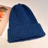 Sombrero de otoño e invierno para mujer, sombrero de punto cálido de lana gruesa, sombrero abombado de color sólido, sombrero pull-on, versión coreana, gorro para hombre, moderno