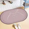 Tapete Absorvente para Banheiro Gato Desenho Animado Fofo Entrada do Vaso Sanitário Tapete de Porta Secagem Rápida Banheiro Macio Terra de Diatomáceas Tapete Antiderrapante para Pés