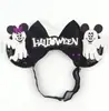 Decorações de Halloween Orelhas de Mickey Ajustáveis Faixa Elástica para Cabeça Adultos Crianças Faixa de Cabelo de Nylon Acessórios de Cabelo para Menina de Aniversário