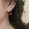 Pendientes de lazo con fritillary flocado, ligeros y exquisitos de lujo para mujer, diseño de nicho popular, pendientes de alta calidad, 2023.