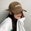 Gorra de Béisbol con Visera Grande Color Café para Mujer Otoño e Invierno Todo Fósforo Bordado en la Cara Pequeño Ancho Cornu Visera de Pico de Pato Tendencia para Hombre