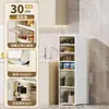 Prateleira de Armazenamento de Lanches de Cozinha Multicamadas Transfronteiriça Armário de Armazenamento de Plástico com Tampa Flip Armário de Armazenamento para Frestas de Banheiro