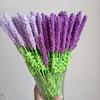 Ramo de Flores Tejidas Completamente Hecho a Mano, Lavanda, Clavel, Artículos Pequeños de Bricolaje, Adornos de Flores Artificiales, Productos Tejidos Terminados Decorativos