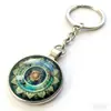 Comércio Exterior Acessórios Transfronteiriços Mandala Tempo Gema Chaveiro Pingente Chaveiro de Vidro Cristalino Ornamentos Europeus e Americanos