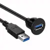 Cabo de dados USB fêmea com cabeça redonda para carro, cabo de carregamento USB macho para carro, adaptador de geladeira, cabo de extensão para celular