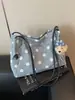Bolso de Hombro de Lunares Estilo Coreano Sencillo y Relajado para Mujer 2026 Verano Nuevo Bolso de Gran Capacidad Bolso Tote para Viajes