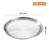 Chapa de Churrasco Estilo Coreano em Aço Inoxidável 304, Prato Redondo Comercial, Prato Simples para Buffet, Prato Ocidental para Frutas, Sobremesas e Lanches