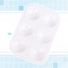 Paleta retangular de plástico com 6 furos para pintura artística Branca espessa infantil simples para mistura de cores ferramentas de pintura atacado