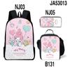 Bolsa de Ombro Meridian Sanrio Periférica Nova Estampada 3D Bolsa de Almoço Estojo Três Peças Mochila Escolar para Homens e Mulheres Estudantes