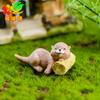 Perezoso Nutria Paisaje Micro DIY Regalo Estudiante Adornos Llavero Colgante Accesorios Decoración Suculenta
