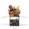 Nuevas tarjetas de felicitación de caja de cumpleaños creativas 3D negro y dorado