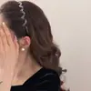 Diadema de Resina con Forma de Ola para Lavado Facial Estilo Coreano para Mujer, Pinza para el Cabello Antideslizante con Dientes para Presión Alta en la Corona
