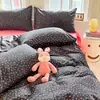 Juego de ropa de cama de verano de cuatro piezas, funda de edredón se vende por separado, sábana individual para cama de dormitorio de estudiante, juego de tres piezas de algodón lavado para una persona