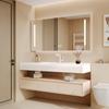 Color crema kelinai lavabo integrado nuevo baño combinación mueble de baño lavabo de baño mesa de lavado