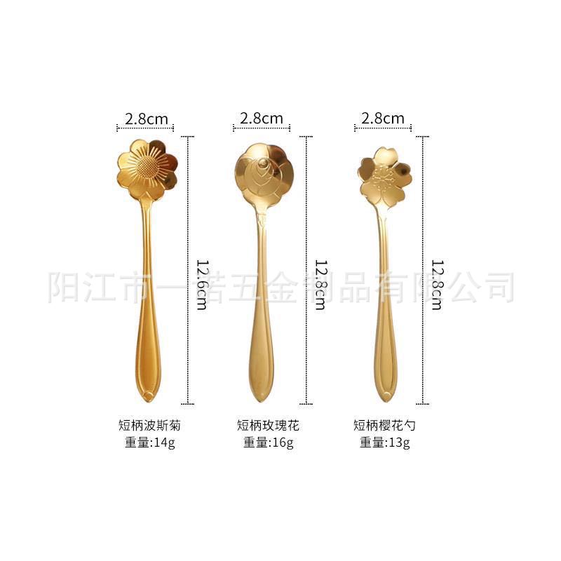 餐具揭阳帝远不锈钢餐具制品厂给样品,樱花玫瑰婴儿勺本色的0.