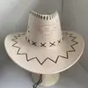 Verano Vaquero Occidental Exterior Hombres y Mujeres Jinete Casual Protector Solar Gamuza Sombrero de Sol Sombrero Retro Viaje Fresco