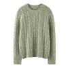 Suéter de Cachemira para Mujer 100% Cachemira Pura Hilo de Flor Moda Casual Más Fácil de Combinar Casual Holgado Cuello Redondo Jersey Suéter de Punto