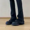 Artículos en stock, forro de felpa, punta redonda de 6 cm, estilo británico, primavera y otoño, 26 estilos nuevos, empalme retro, apertura profunda, sin cordones, versátiles, zapatos pequeños de cuero