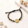 Nueva oferta especial pulsera de acero inoxidable con cuentas y colgante de cruz transfronteriza, alta calidad para mujer, cuenta redonda, acero de titanio, cordón elástico