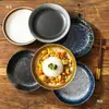 Vajilla de Cerámica Estilo Japonés Tazón Retro de Restaurante para Chuletas de Cerdo Fritas, Tazón para Arroz con Curry, Plato de Arroz con Huevo Frito, Plato para Fideos Fritos