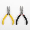 Alicates de punta fina sin dientes de 4,5 pulgadas, mini alicates, juego de dos piezas negro y amarillo para manualidades DIY, se pueden hacer alicates de punta fina amarillos