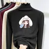 Ropa interior de felpa para niñas Otoño Invierno Nuevo Estilo Cuello medio alto fruncido Elegante Cálido Top interior para niños medianos y grandes Manga larga