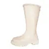 Botas Altas Engrosadas para Mujer 2026 Otoño/Invierno Nuevo Estilo Europeo y Americano Moda Forro de Terciopelo Cremallera Trasera Puño Deshilachado Botas de Jinete para Mujer