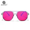 Gafas con 99% de Filtro de Luz Azul, Estilo Aviador Retro de Doble Puente, Lentes Planas para Hombres, Gafas para Videojuegos con Película Antirreflejante AR