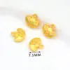 Pingente Preserva-Cor Banhado a Ouro 14K com Círculo e Caractere da Sorte Acessório para Joias Artesanais DIY Pingente Dourado da Sorte Pequeno Charme D105