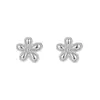Pendientes de Flor de Seis Pétalos de Plata de Ley S925 Yun Xiaoshu para Mujer, Sencillos y Versátiles, Frescos y Elegantes, Venta al por Mayor desde Fábrica