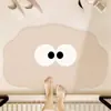 Alfombrilla de Suelo de Barro Diatómico con Bola de Pelo Linda de Dibujos Animados para Baño, Puerta de Inodoro, Alfombrilla Absorbente para Pies, Antideslizante, Alfombrilla Doméstica para Pies
