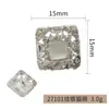 Botões quadrados vintage transfronteiriços cravejados de diamantes, costurados à mão, com base de liga de zinco, diamante principal olho de gato, acessórios de alta qualidade para sapatos, bolsas e roupas