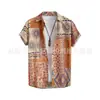 Camisa nueva de verano para hombre europea y americana, impresión digital 3D, simple, hawaiana, casual, moda, manga corta, polo