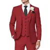 Traje de Vestir de Botón Único Hecho a Medida para Comercio Exterior Transfronterizo con Impresión Digital, Traje de Tres Piezas Hecho a Medida para Hombre