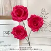 Modelo de Comércio Exterior Flor Artificial Rosa Diamante de 3 Cabeças para Cerimônia de Casamento, Arranjo de Flores para Vaso de Sala de Jantar, Flor Artificial