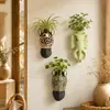 Animales Creativos de la Selva Maceta con Florero 3D para Montar en Pared Interior Exterior Patio Jardín Decoración de Pared Adorno Vajilla Decorativa