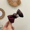 Esencial de Otoño e Invierno Estilo Coreano Nuevo Diadema de Cuadros Rojos Pinza de Pato Lazo Cuadros Lazo Grande Intestino Simple Diadema Clip para Cabello Bb