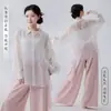 Diseño-sentido empalme encaje dulce holgado moderno traje de danza estilo antiguo estudiante de danza jazz unisex camisa